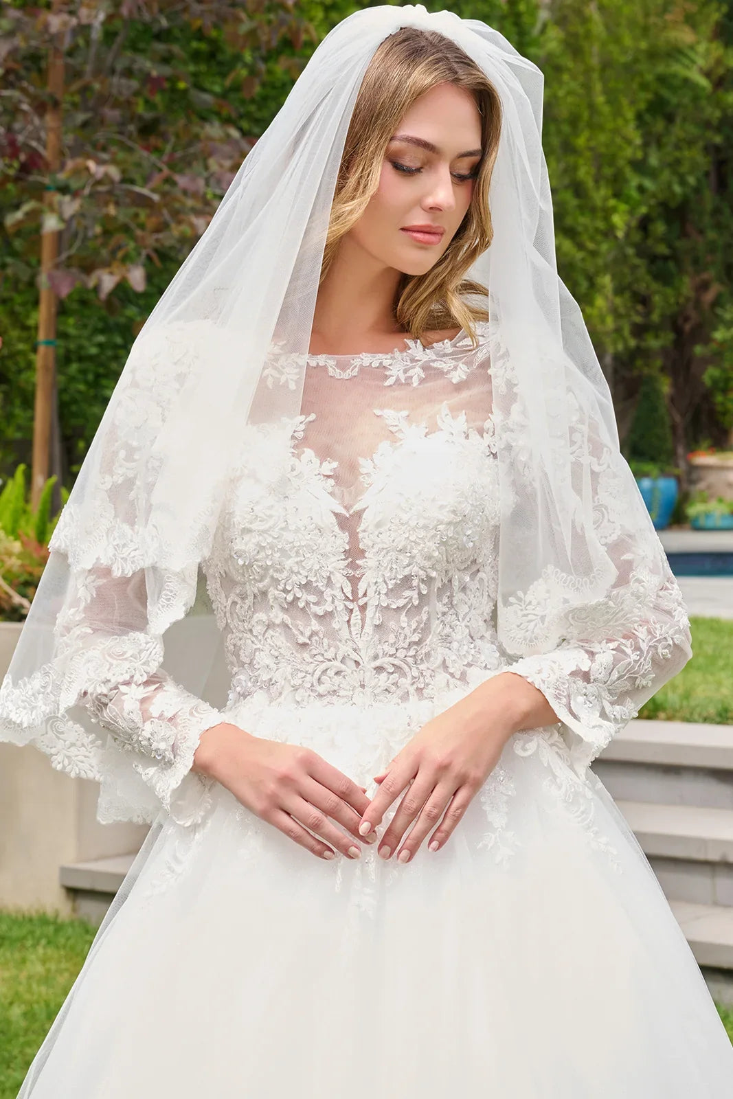 Long-Sleeve A-Line Bridal Formal Gown | Elizabeth K GL3843