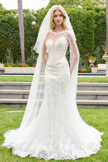 Strapless Cape Sleeve Bridal Gown | Elizabeth K GL3844