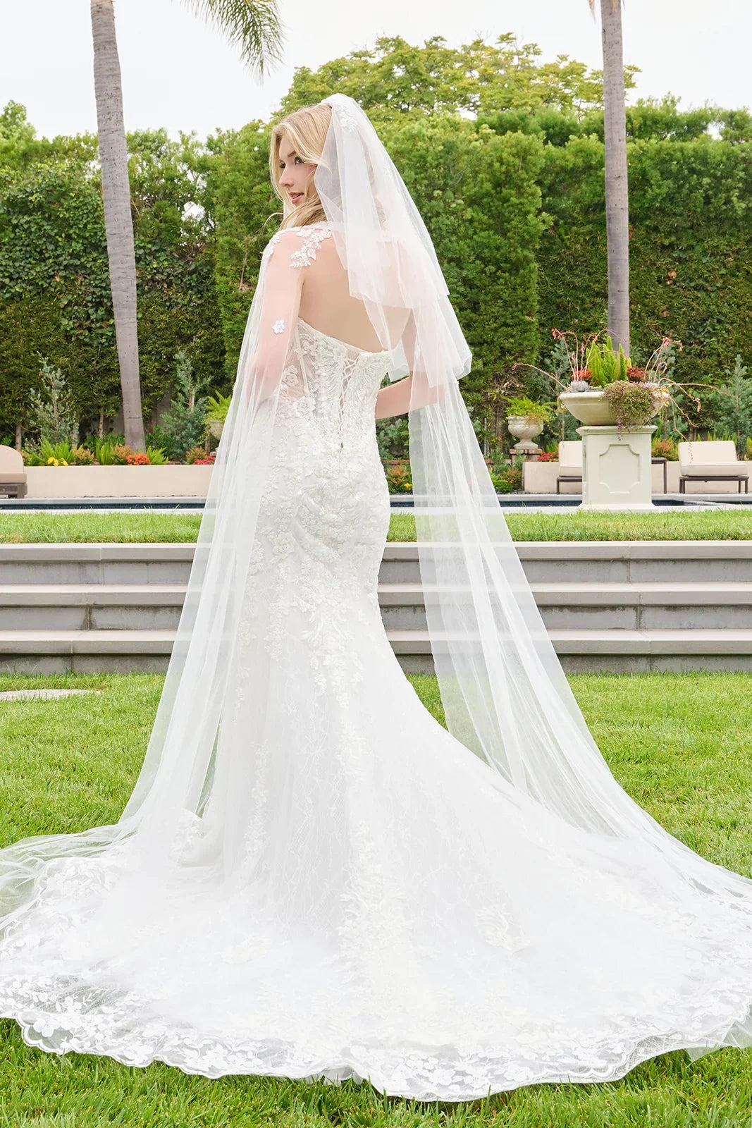 Strapless Cape Sleeve Bridal Gown | Elizabeth K GL3844