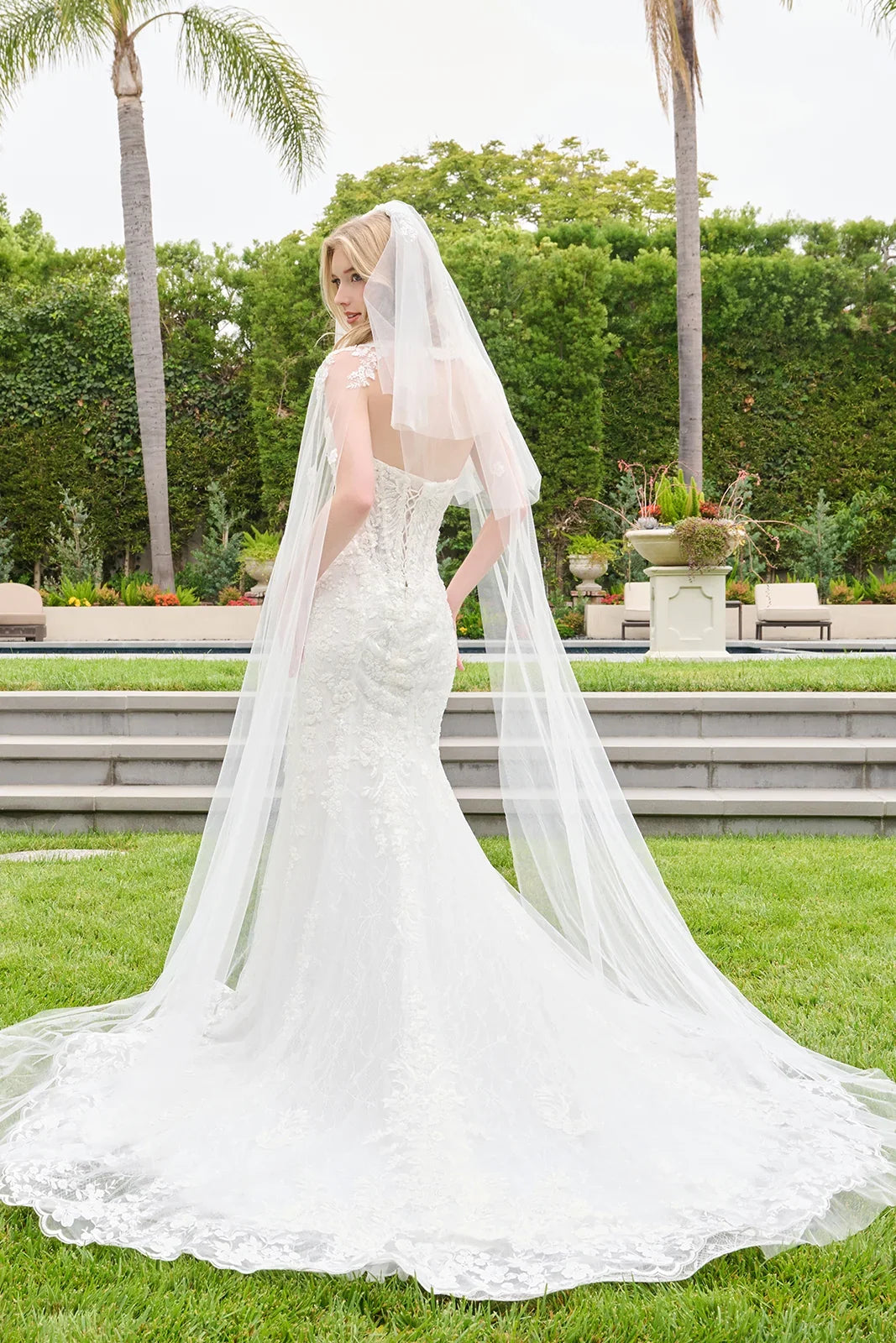 Strapless Cape Sleeve Bridal Gown | Elizabeth K GL3844