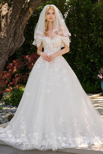 Off-the-Shoulder A-Line Bridal Formal Gown | Elizabeth K GL3845