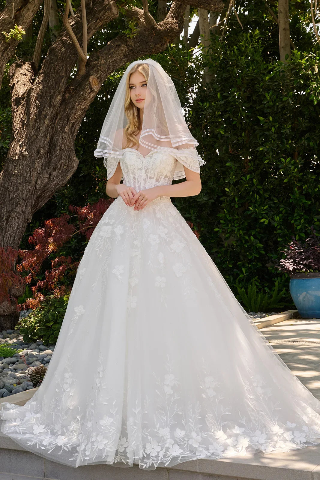 Off-the-Shoulder A-Line Bridal Formal Gown | Elizabeth K GL3845
