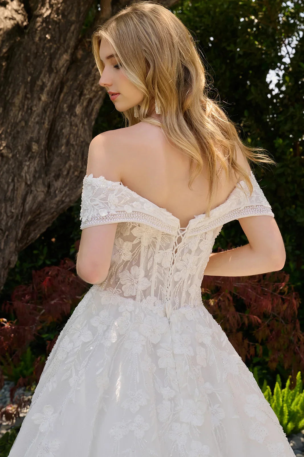 Off-the-Shoulder A-Line Bridal Formal Gown | Elizabeth K GL3845