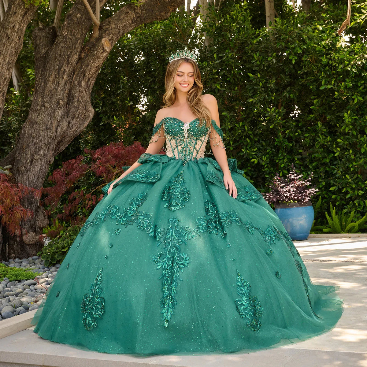 Strapless Off-the-Shoulder Ball Formal Gown | Elizabeth K GL3846