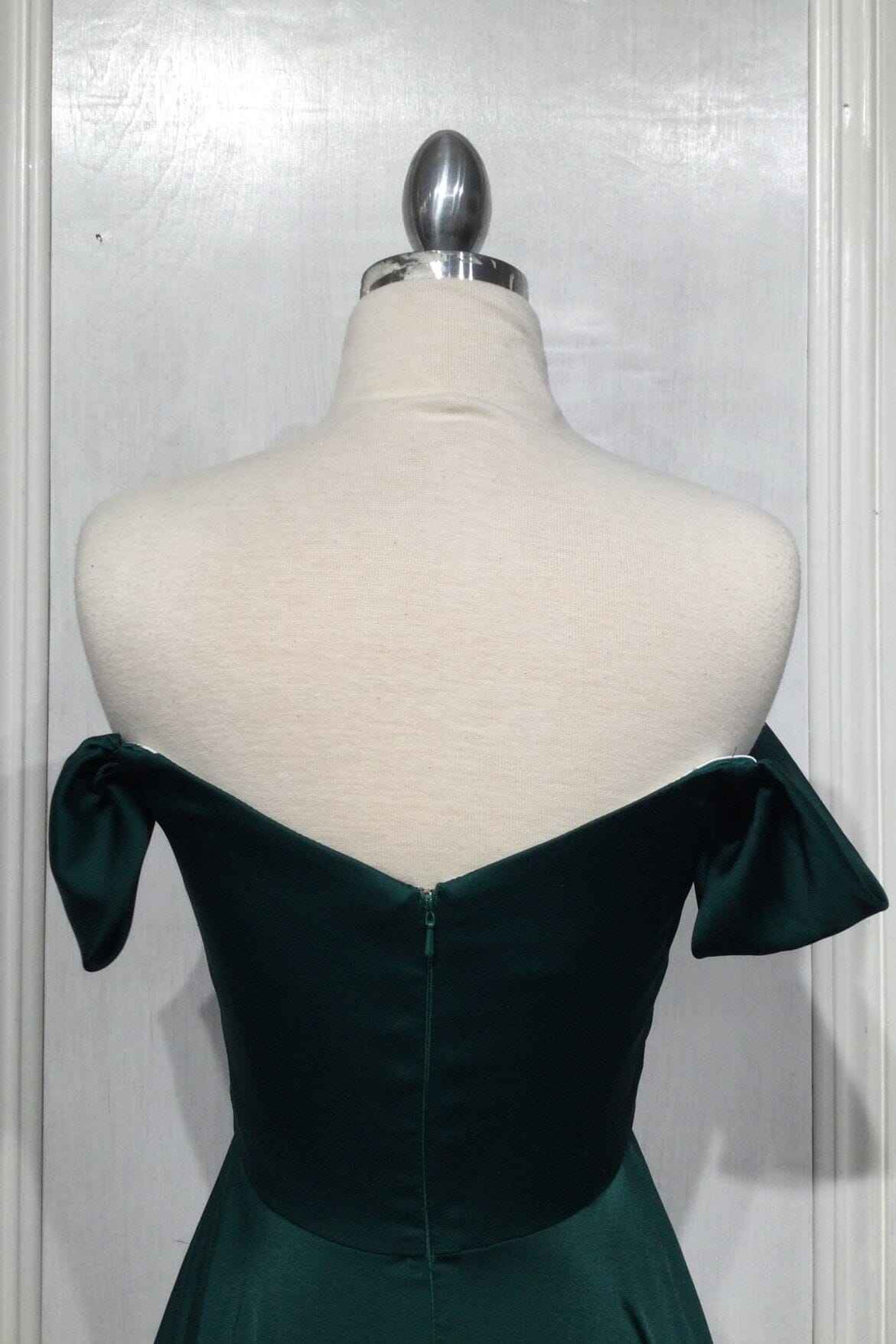 Long Off Shoulder A-line Satin Dress by Ladivine 7493
