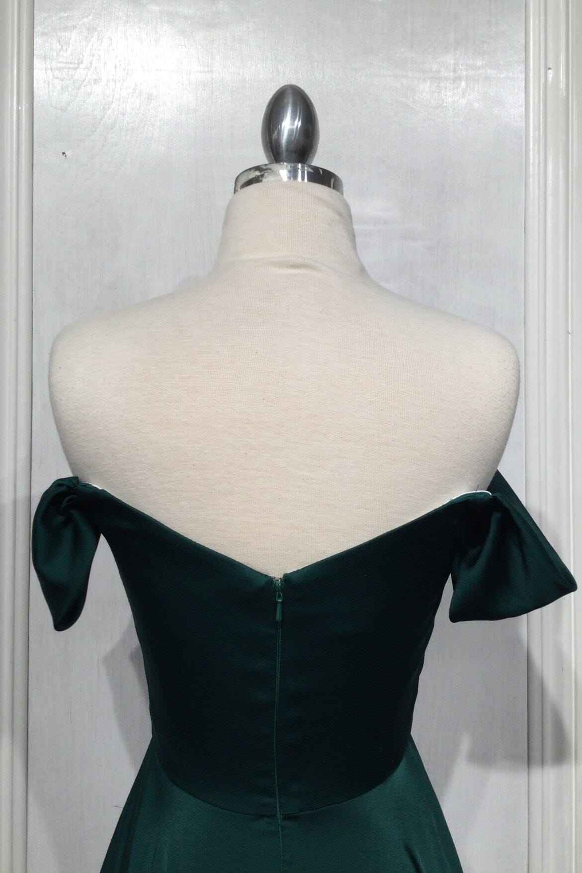 Long Off Shoulder A-line Satin Dress by Ladivine 7493